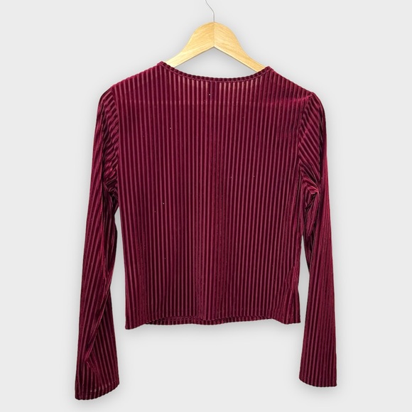 ⭐️3/$25 Shein Unity Ribbed Velvet Top Maroon Purple Size XL - Picture 7 of 9
